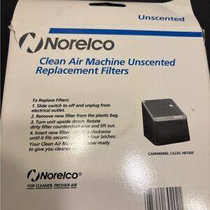 Norelco Clean Air Machine Unscented Replacement Filters 2 Boxes. 4 Filters Total